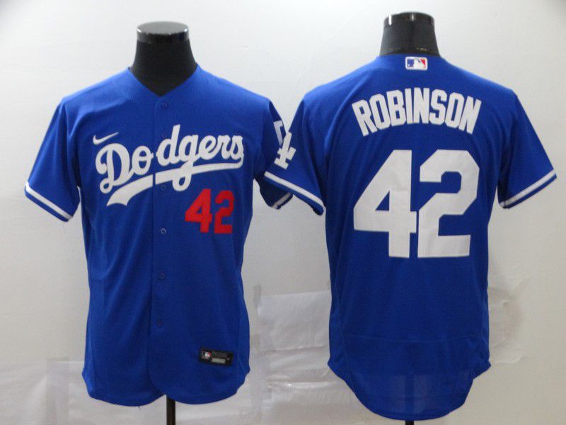 Men Los Angeles Dodgers #42 Robinson Blue Nike Elite MLB Jerseys